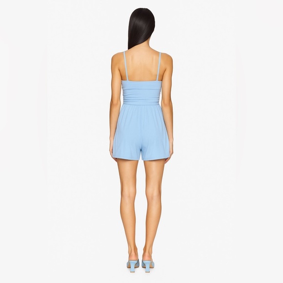 Susana Monaco NWT Rectangle Wire String Romper in Miku Light Blue (A09) - Picture 2 of 8